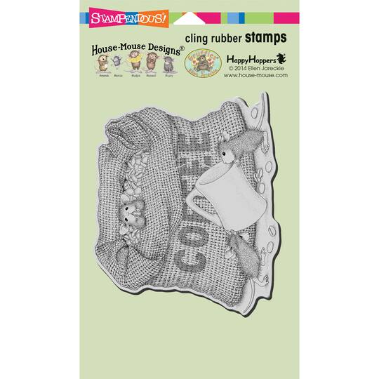 Stampendous House Mouse Cling Stamp-Coffee Break